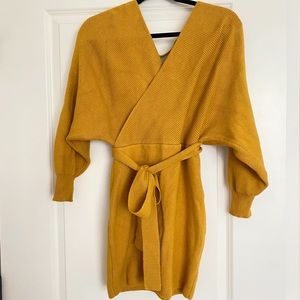 Vici wrap sweater dress with tie